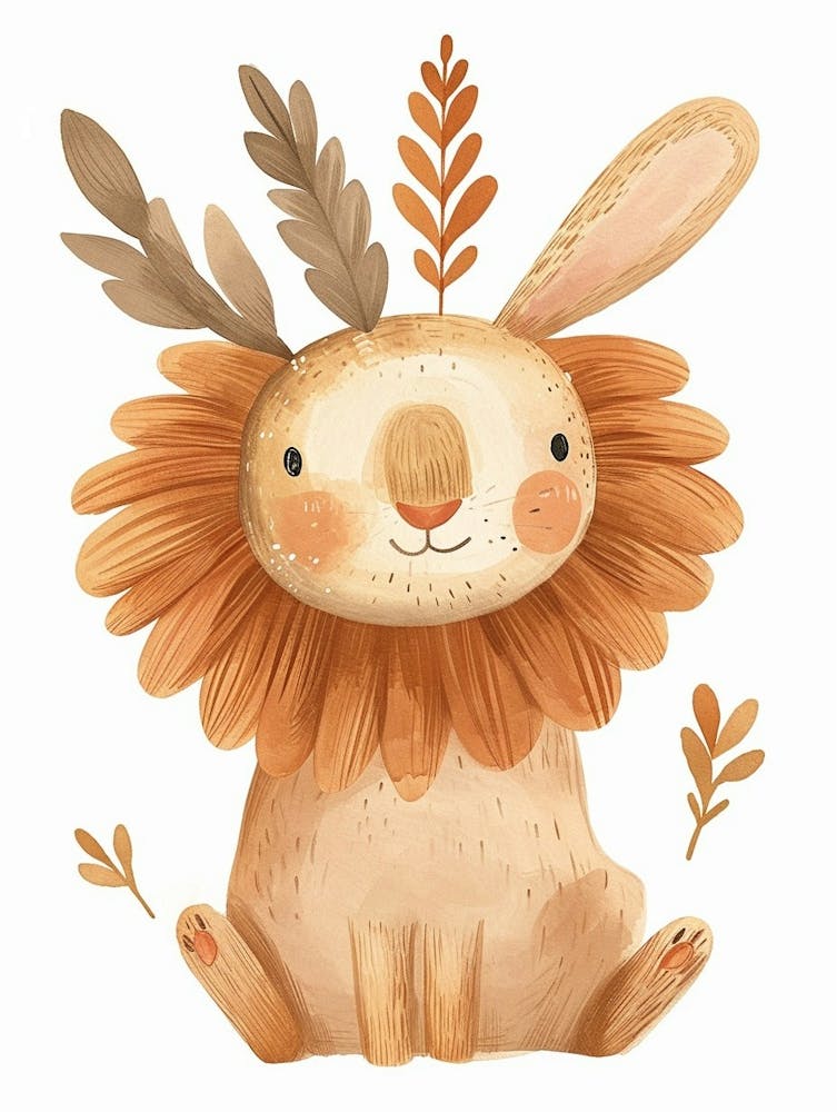 Lionhead Rabbit Kids Illustration 2