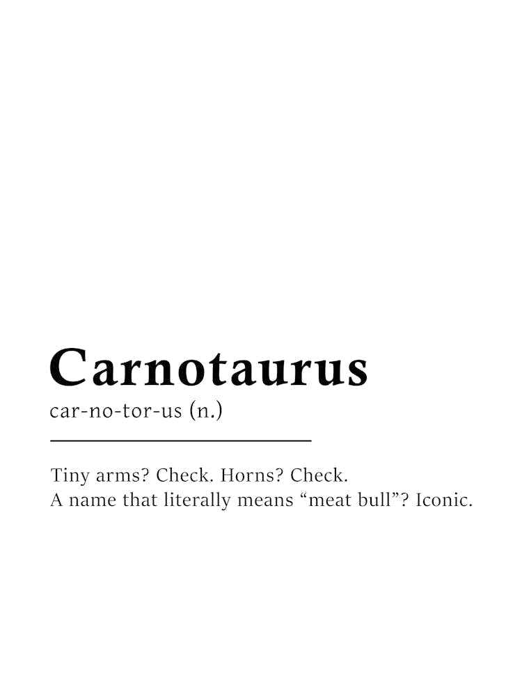 Carnotaurus Definition Poster - Dictionary