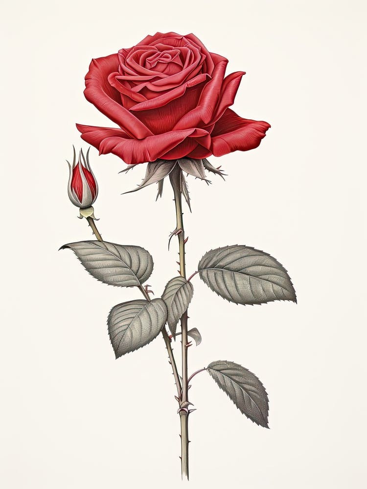 Roses Flower Vintage Botanical 0