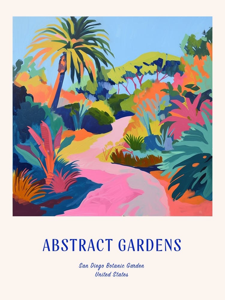 Colourful Gardens San Diego Botanic Garden Usa 4 Blue Poster