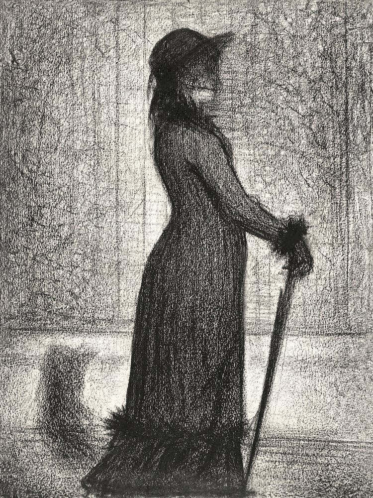 Woman Strolling (1884), Georges Seurat