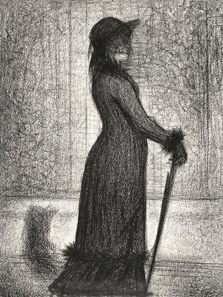 Woman Strolling (1884), Georges Seurat