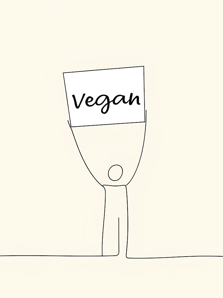Vegan Man Holding A Sign