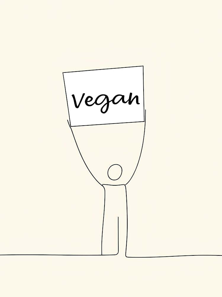 Vegan Man Holding A Sign