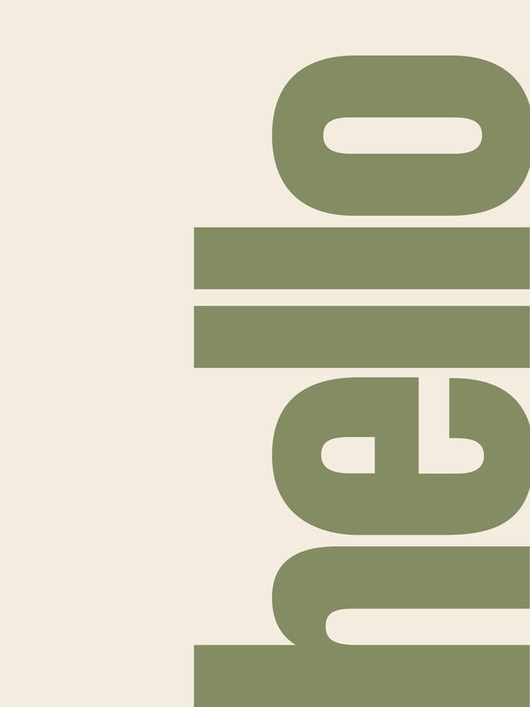 Hello Typography - Green