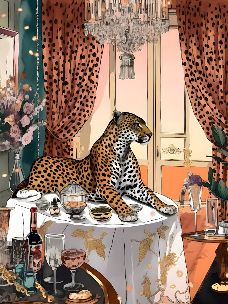 Leopard At The Table