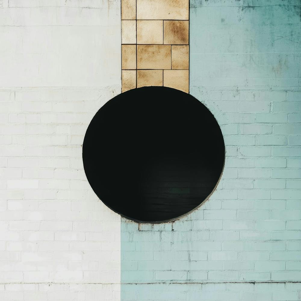 Abstract Black Circle On A Wall