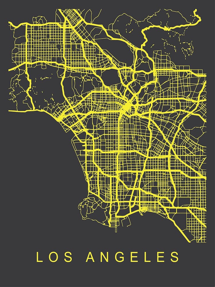 Los Angeles Map Neon