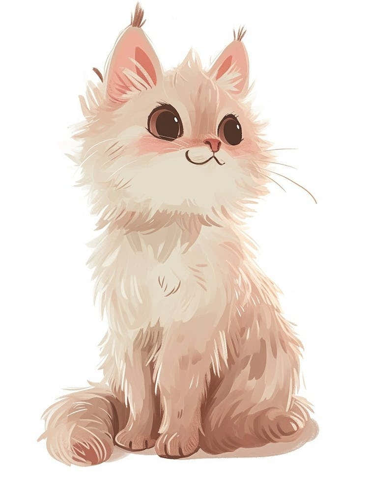 Laperm Cat Clipart Illustration 2