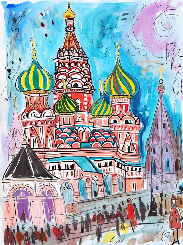Moscow, Dreamy Storybook Illustration 2