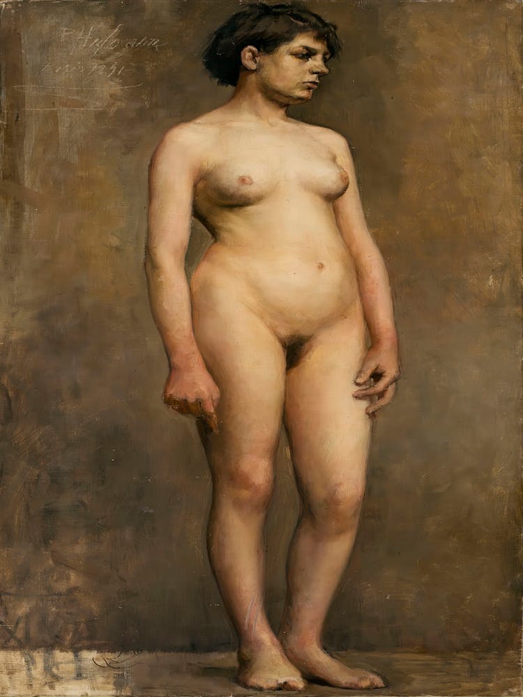Nude Female Model (1891), Pekka Halonen