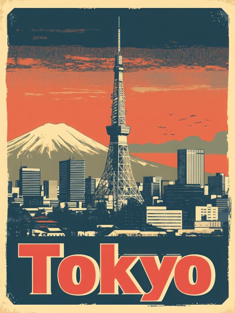 Aihrgdesign A Vintage Travel Poster Of Tokyo