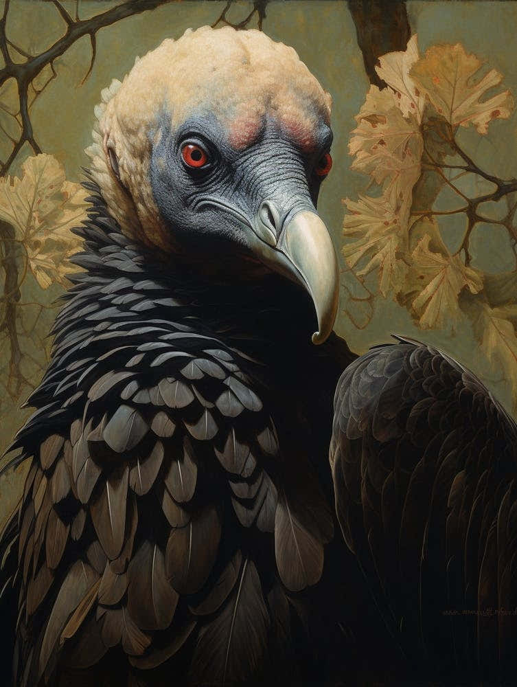 Dark And Moody Botanical Vulture 1