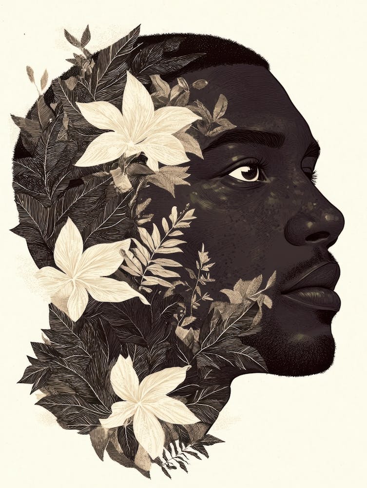 Man With Flowers On His Head 2