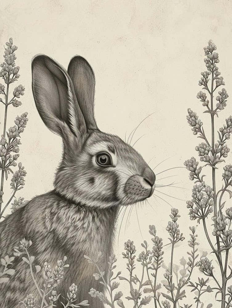 Silver Marten Rabbit Drawing 1