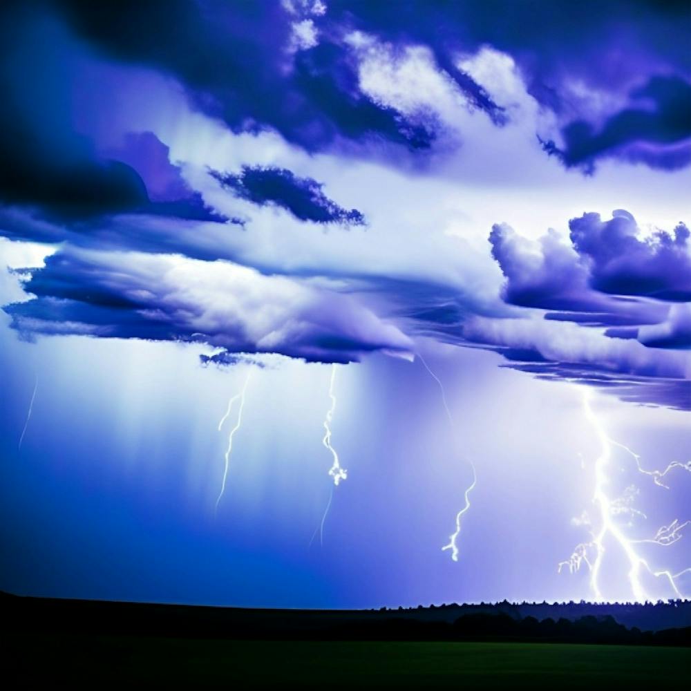 Beautiful blue lightning