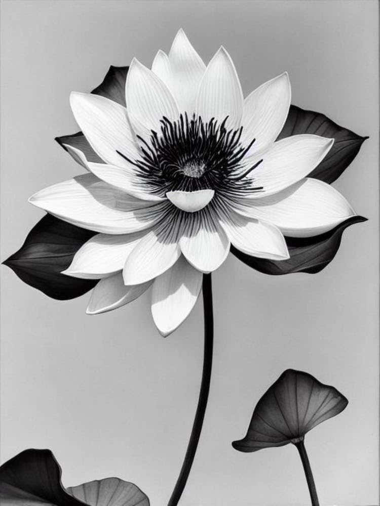 Lotus B&W Pencil 2 Flower