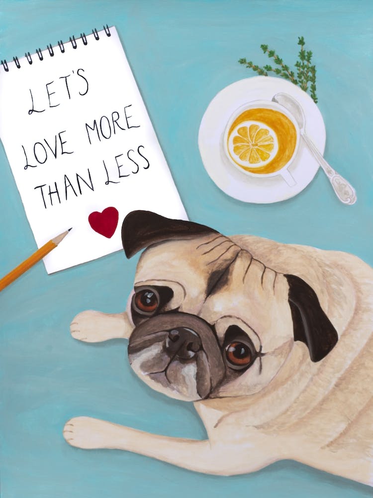 Pug With Lemon Tea