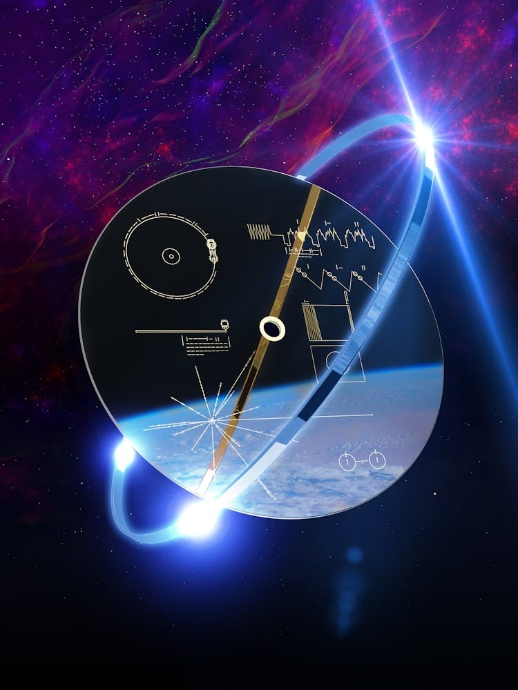NASA Voyager 1 Golden Record, 3D - Space poster, Science poster 1