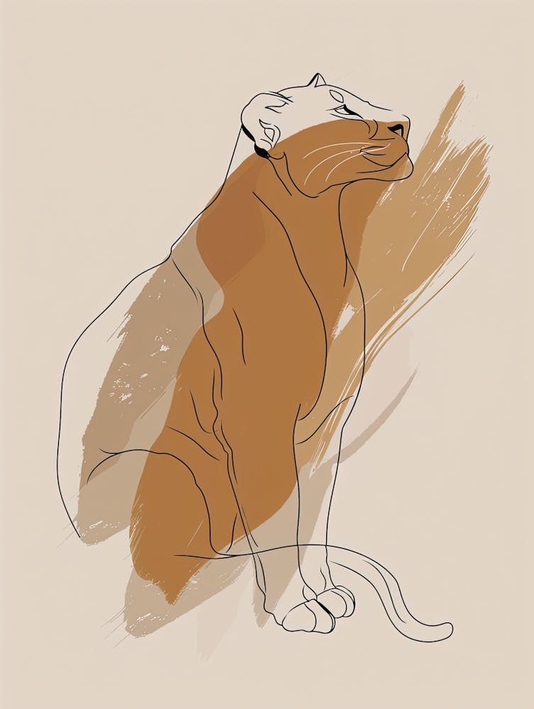 Lion - Boho, Line Art