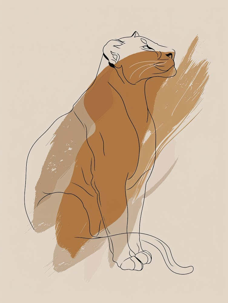 Lion - Boho, Line Art