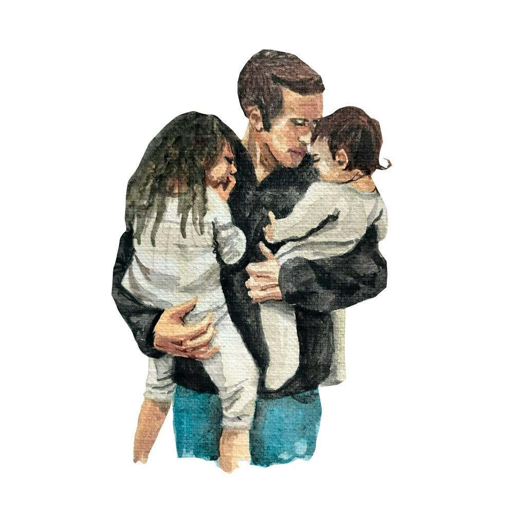 Father And His Children Father's Day