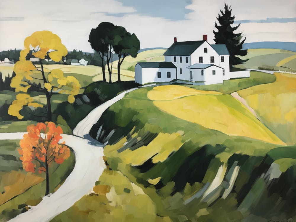 Landscape With The White Farmers House - expressionism 1