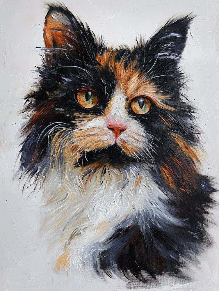 Turkish Angora Cat Painting 3