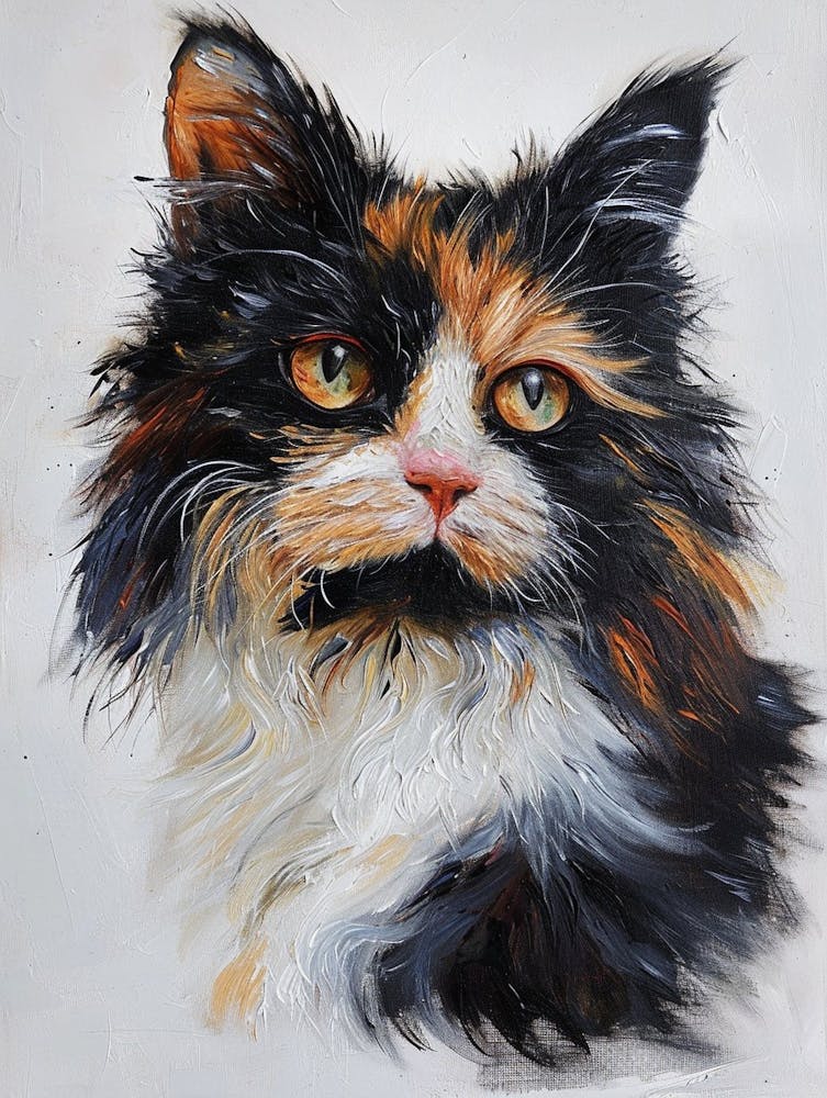 Turkish Angora Cat Painting 3