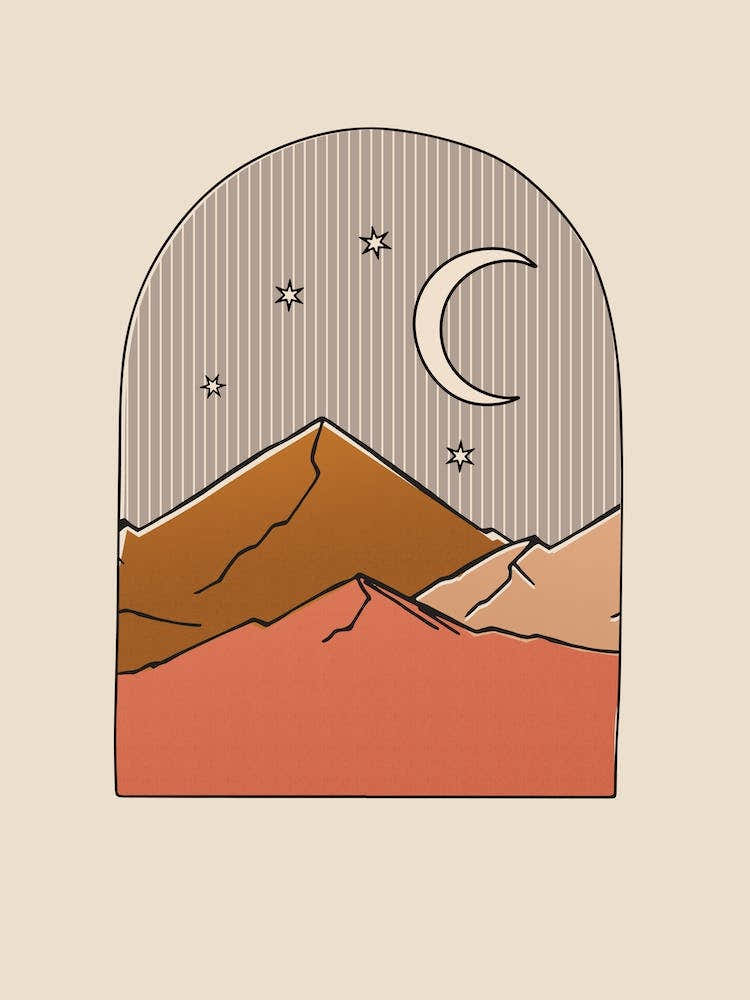 Moon Over Mountains
