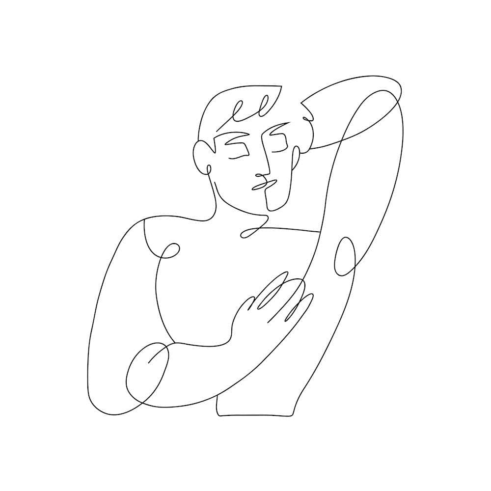 Poised – Minimalist Male Figure Line Art