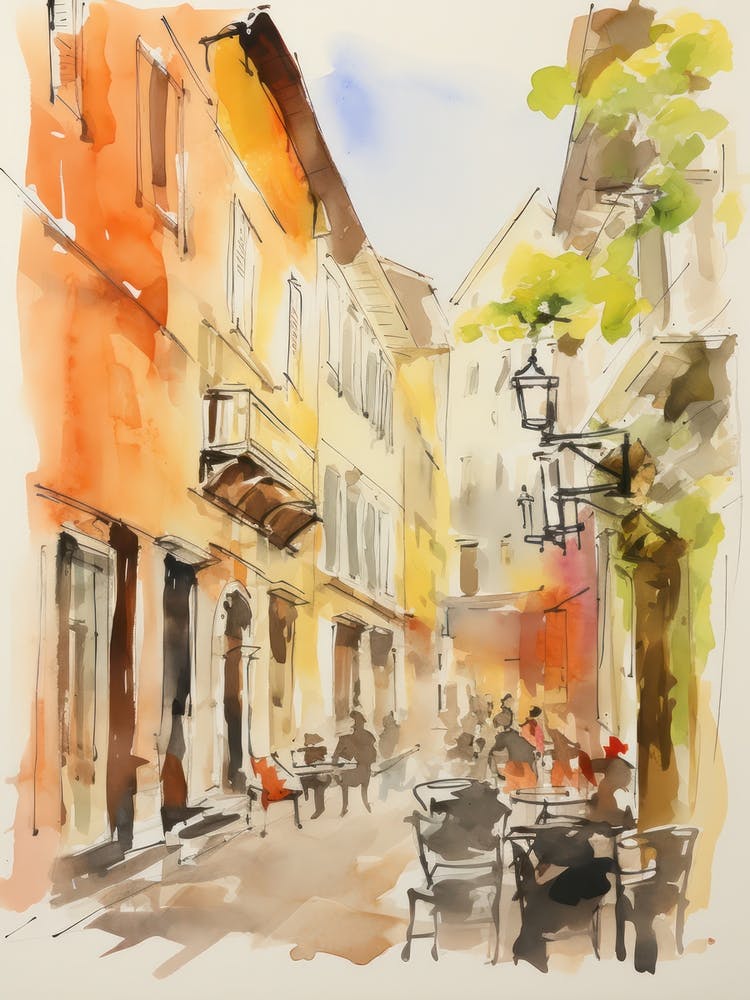 Trento, Italy Watercolour Streets 3