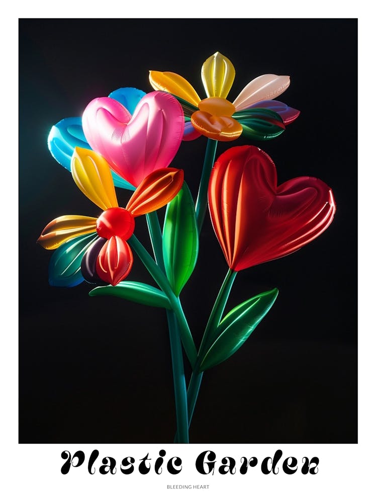 Bright Inflatable Flowers Poster Bleeding Heart 3