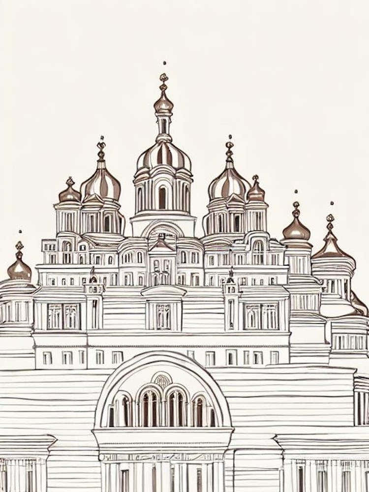 Kiev Pechersk Lavra 3 Kiev Boho Landmark Illustration