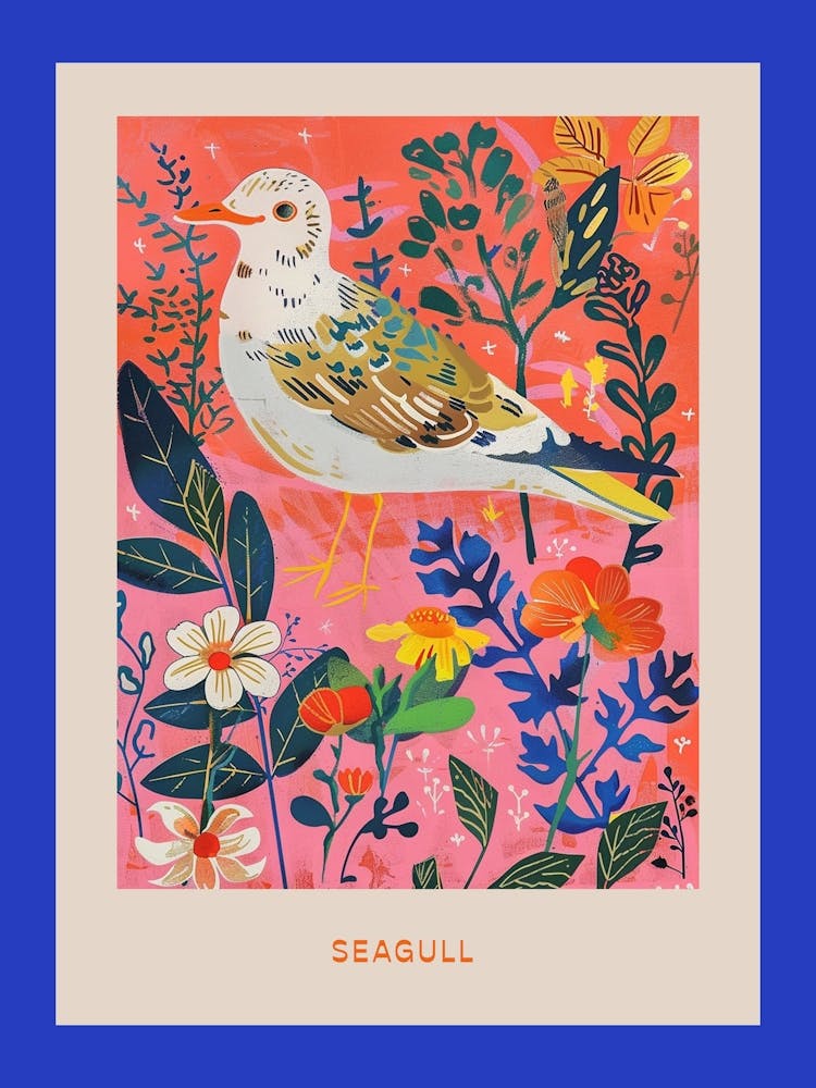 Spring Birds Poster Seagull 1