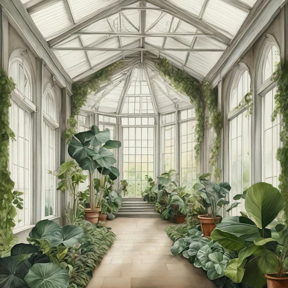 A Solitary Walk At Kew Gardens Plant House Interior Art