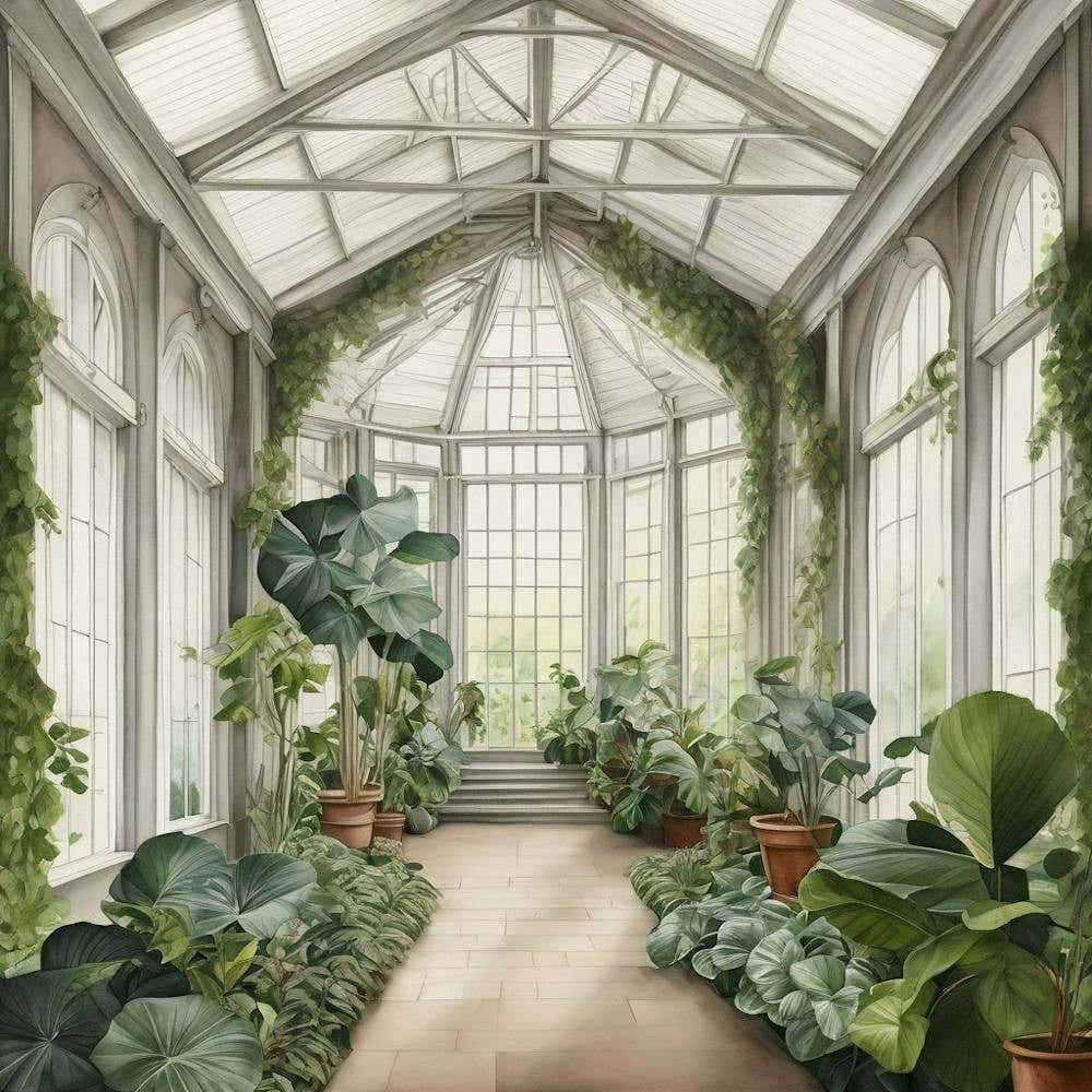 A Solitary Walk At Kew Gardens Plant House Interior Art