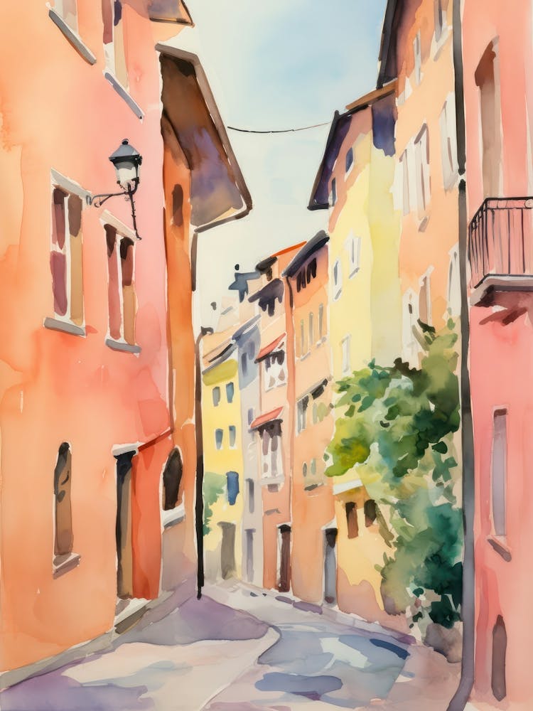 Bolzano, Italy Watercolour Streets 3