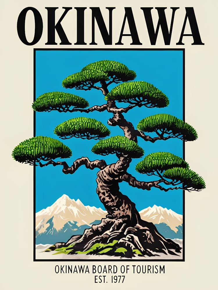 Okinawa Travel Poster – Vintage Japan Wall Art - Retro Tourism Print - Japanese Travel Decor