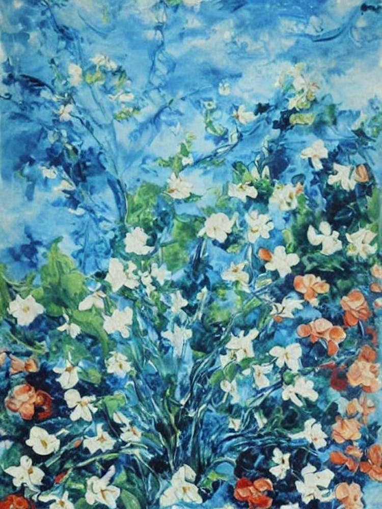 Gardenia Floral Print Bright Painting Flower