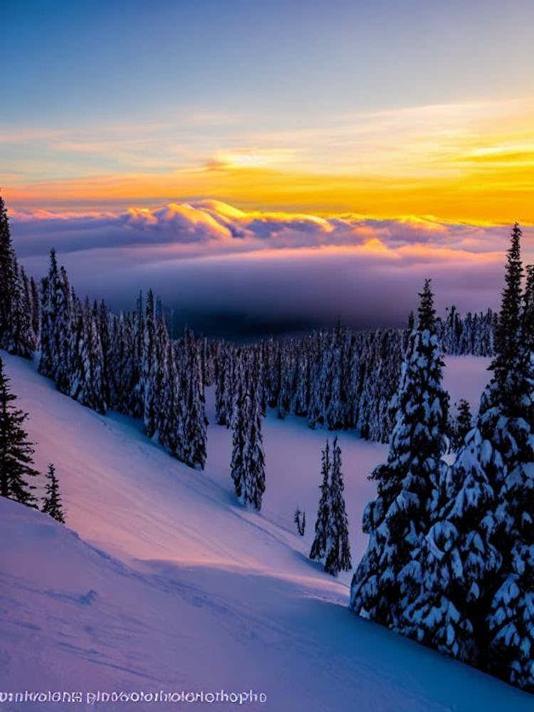 Borovets, Bulgaria Sunrise Skiing Poster