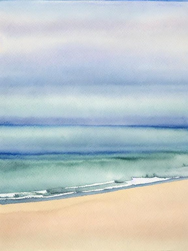 Barafundle Bay Beach 2, Pembrokeshire, Wales Watercolour
