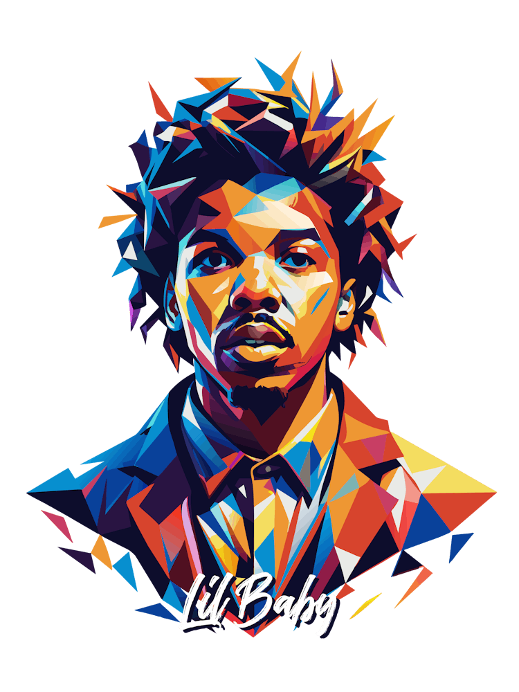 Lil Baby 01 Portrait Music Icon Style WPAP Pop Art