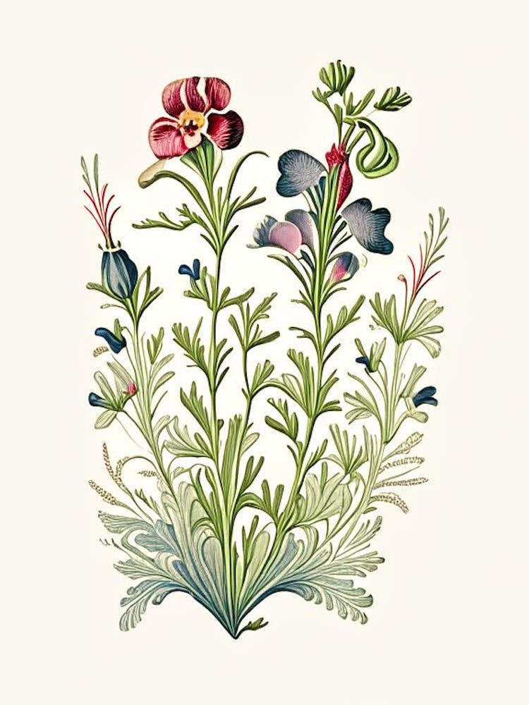 Nemesia Floral 3 Botanical Vintage Poster Flower