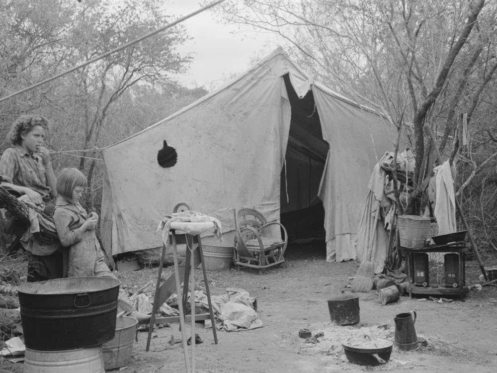 Tent Home Of White Migrant From Arizona, Near Harlingen, Texas By Russell Lee