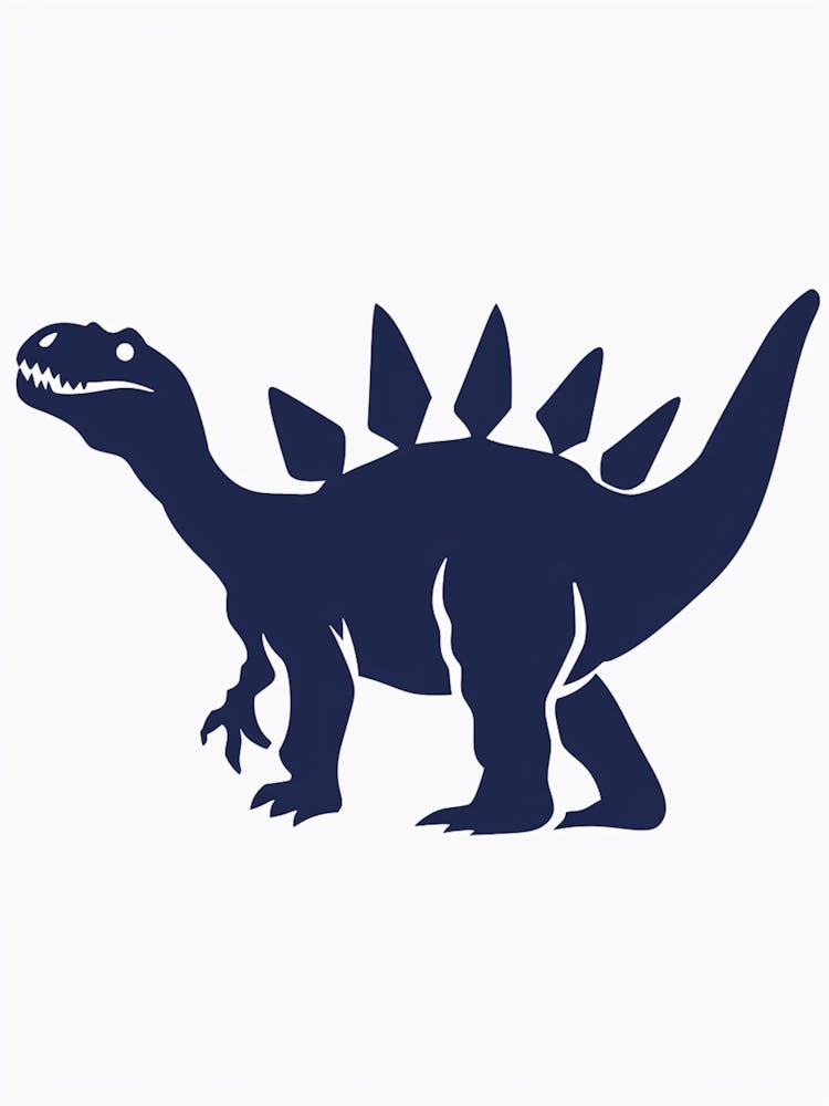 Stegosaurus Navy Blue Silhouette 2
