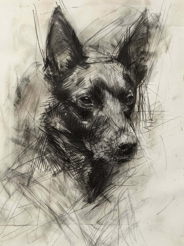 Belgian Laekenois Dog Charcoal Line 2
