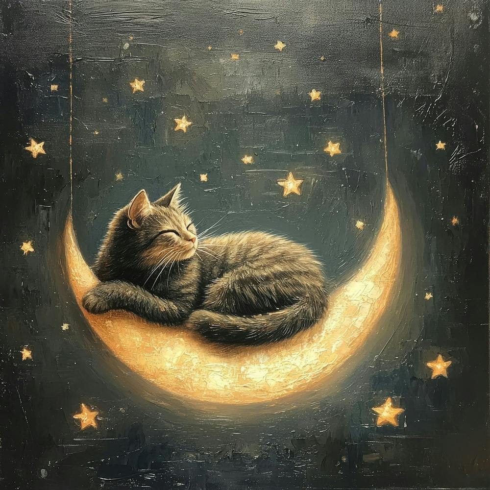Cat On The Moon Art
