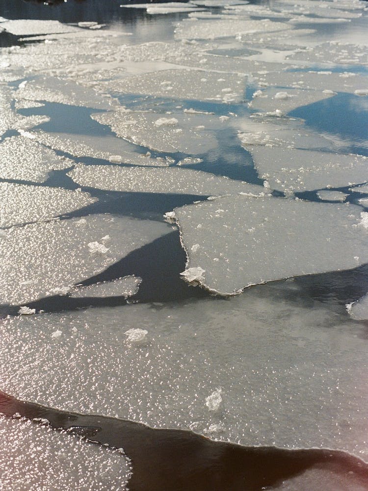 Abstract Icy Frozen Lake