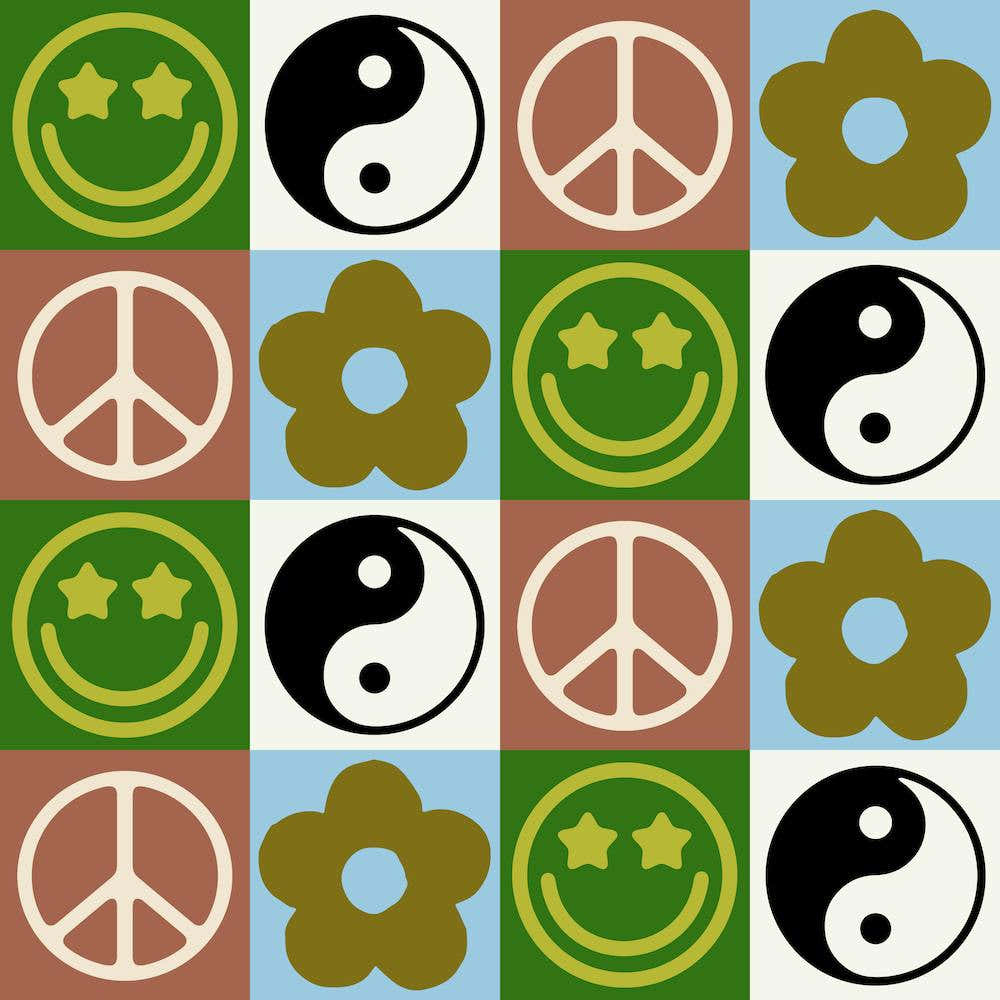 Peace Symbol, Yin Yang, Flower, Smiley Face